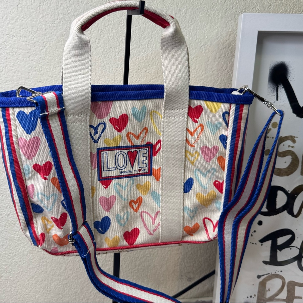 Brighton Colorful Heart Print  Canvas Tote Bag